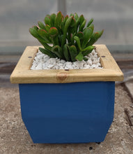 Load image into Gallery viewer, Wooden indoor planter Blue
