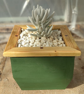 Wooden indoor planter Green