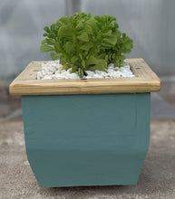 Load image into Gallery viewer, Wooden indoor planter Sage
