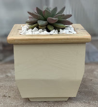 Load image into Gallery viewer, Wooden indoor planter Cream
