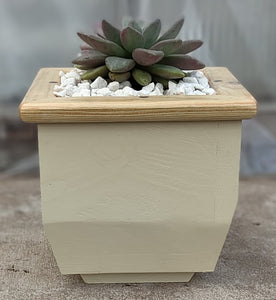 Wooden indoor planter Cream