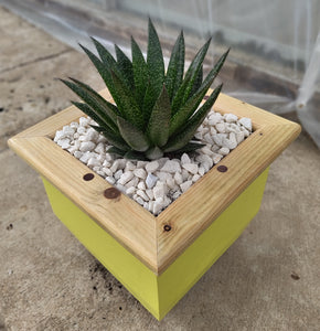 Wooden indoor planter Yellow