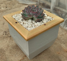 Load image into Gallery viewer, Wooden indoor planter Slate
